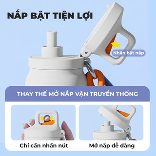 Bình Nước Thể Thao Tritan 700ml ANREE - Nắp Bật, Có Ống Hút, Chống Rò Rỉ - Bình Nước Tập Gym, Xe Đạp, Đi Học