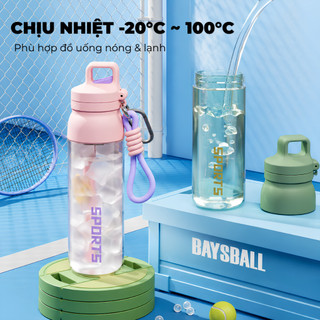 Bình Nước Thể Thao Tritan 700ml ANREE - Nắp Bật, Có Ống Hút, Chống Rò Rỉ - Bình Nước Tập Gym, Xe Đạp, Đi Học