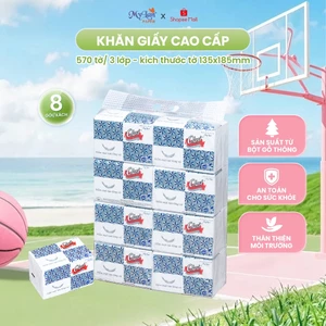 Khăn Giấy Rút 2 Lớp MyLan Kim Cương Cao Cấp Mềm Dai Không Bụi Giấy 285 Tờ/Gói (Lốc 4 Gói)