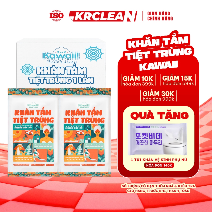 [Combo 4] Khăn tắm Kawaii dùng 1 lần 2/3/5khăn 1 túi  - khăn du lịch, khăn nhỏ gọn tiện lợi mang đi công tác