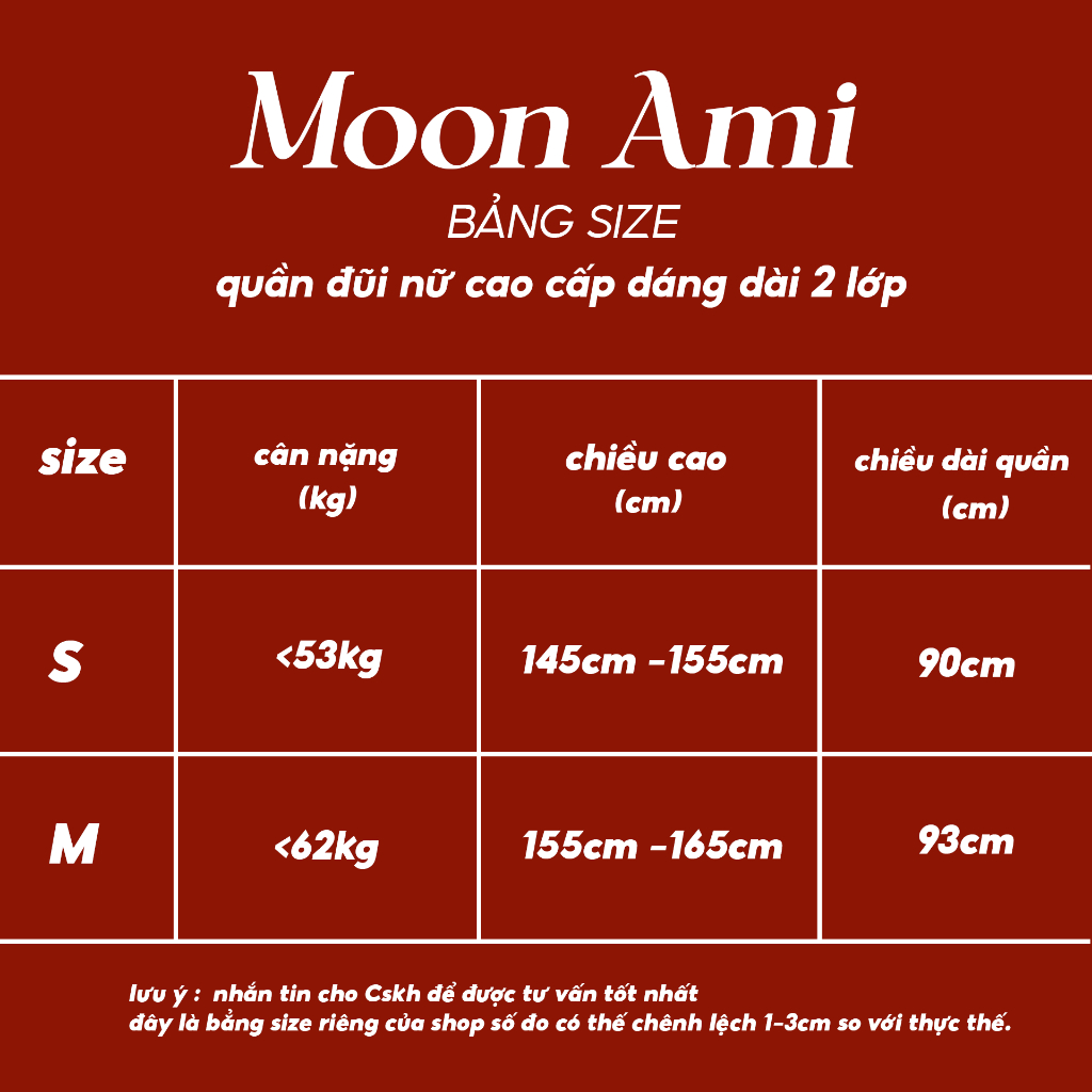 Quần đũi nữ cao cấp Moon Ami dáng dài 2 lớp bo gấu