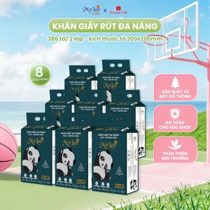 Giấy Rút Đáy MyLan Đa Năng Cao Cấp 2 Lớp Mềm Mịn Thấm Hút Tốt Dập Vân 3D (Thùng 386 Tờ/Dây)