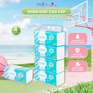 Khăn Giấy Rút 3 Lớp MyLan Hoa Cúc Cao Cấp Mềm Dai Không Bụi Giấy (190 Tờ/Gói) (Lốc)