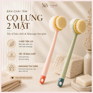 Cây Cọ Lưng 2 Mặt Massage, Bàn Chải Tắm Bông Tắm ,Cán Dài Tiện Lợi, Tẩy Da Chết ,Làm Sạch Da,Giảm Mụn Lưng Hiệu Quả