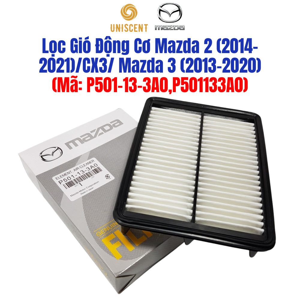 Lọc Gió Động Cơ Mazda 2 (14-25)/ Mazda 3 1.5 (14-18)/ CX3 1.5 (P501133A0, P51F133A0) Chính Hãng