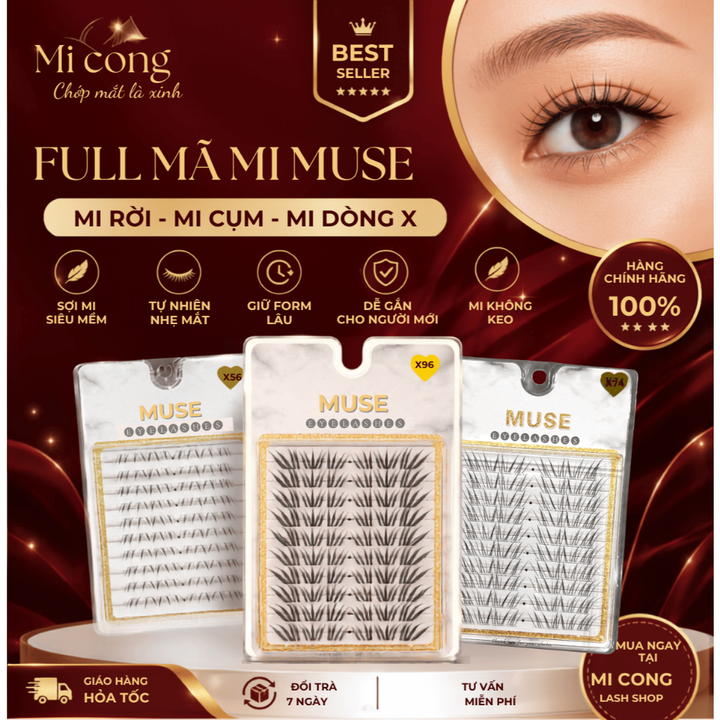 MI RỜI MI CỤM FULL mã DÒNG X (X01-X126) - MI MUSE HOT TREND- MI CONG LASH SHOP