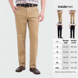 Quần Kaki Nam Insidemen Regular thanh lịch, thoải mái, rộng rãi, cotton co giãn linh hoạt IKK0250S0