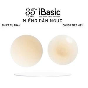 Hộp 2 Miếng dán ngực silicone iBasic nhiệt tự thân tái sử dụng không keo an toàn cho da PK107