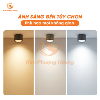 Đèn LED ông bơ công suất 7W 12W phi90 phi110 vỏ nhôm - đèn bơ ốp trần, hiên, văng