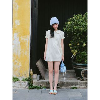 Váy OLV babydoll tay phồng Cream Daisy phù hợp đi chơi đi dạo