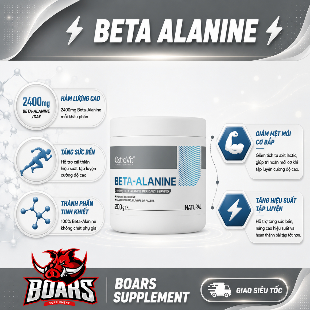 OstroVit Beta-Alanine 200g | Thực Phẩm Bổ Sung Cho Người Vận Động