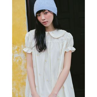 Váy OLV babydoll tay phồng Cream Daisy phù hợp đi chơi đi dạo