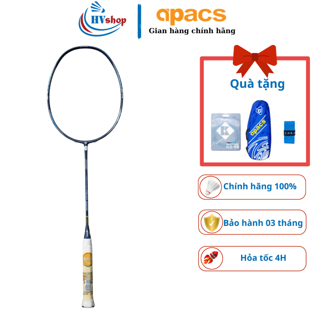 Vợt cầu lông Apacs Hard Hitter Pro 6.4 chính hãng, tặng 03 quà tặng, bảo hành 03 tháng - HVShop