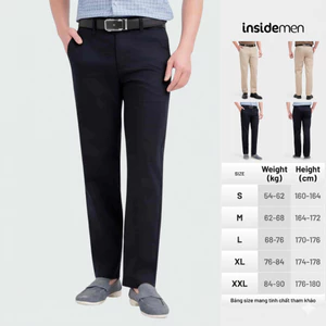 Quần Kaki Nam Insidemen Regular Fit có túi sau, cotton co giãn, thoáng khí IKK0240S0