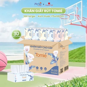 Giấy Để Bàn TOMIE 3 Màu Cao Cấp Mềm Mịn Thấm Hút Tốt 175x118mm (Combo 10 Gói / Thùng 30 Gói)