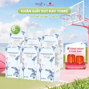Giấy Rút Đáy TOMIE Chính Hãng Mylan Đa Năng Cao Cấp Mềm Mịn Thấm Hút Tốt (155mmx175mm) (Thùng 10 Dây x 320 Lần Rút)