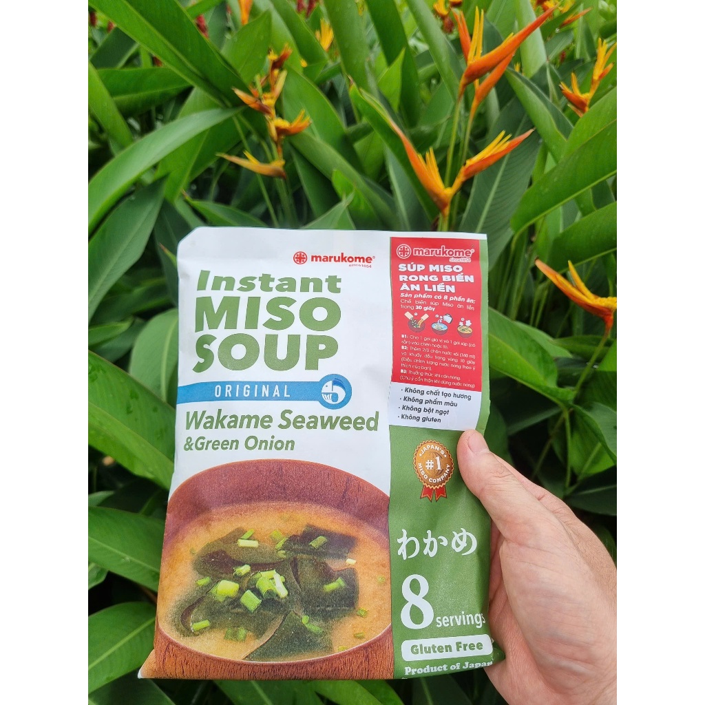 Súp Miso Nhật Bản - Rong Biển Wakame - Đậu Hũ - Canh Rong Biển Ăn Liền, 8 Phần Ăn/Gói