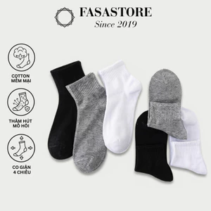 Tất Nam Cổ ngắn, Cổ Dài Cao Cấp FASASTORE Co Giãn Thoáng Khí, Vớ Nam 3 Màu Thời Trang