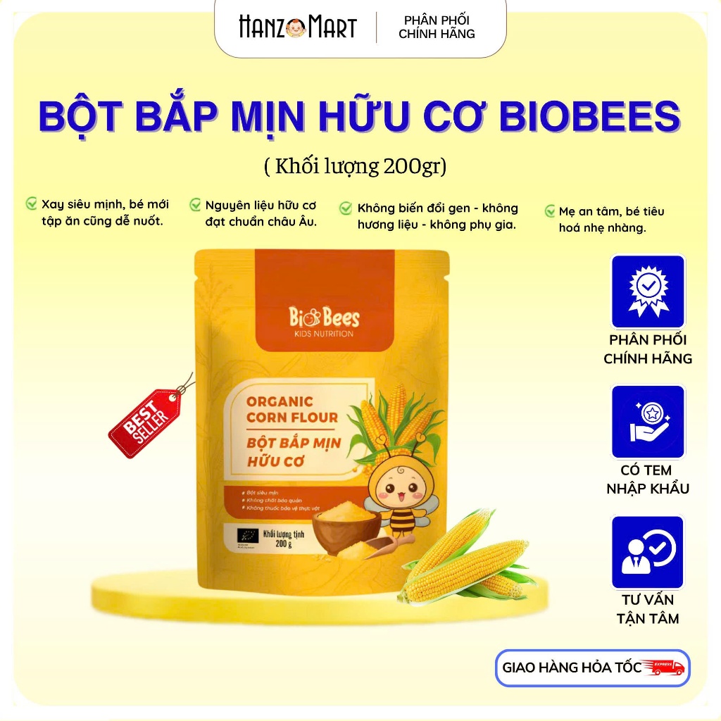 Bột bắp hữu cơ Bob's Red Mill cho bé 100gr