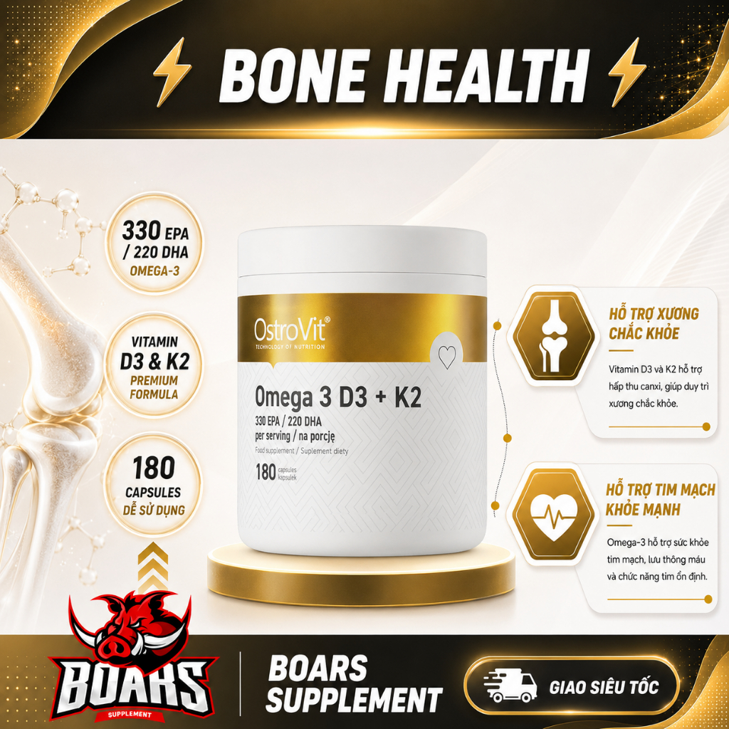 OstroVit Omega 3 + D3 + K2 – Bổ Sung Cho Cơ Thể