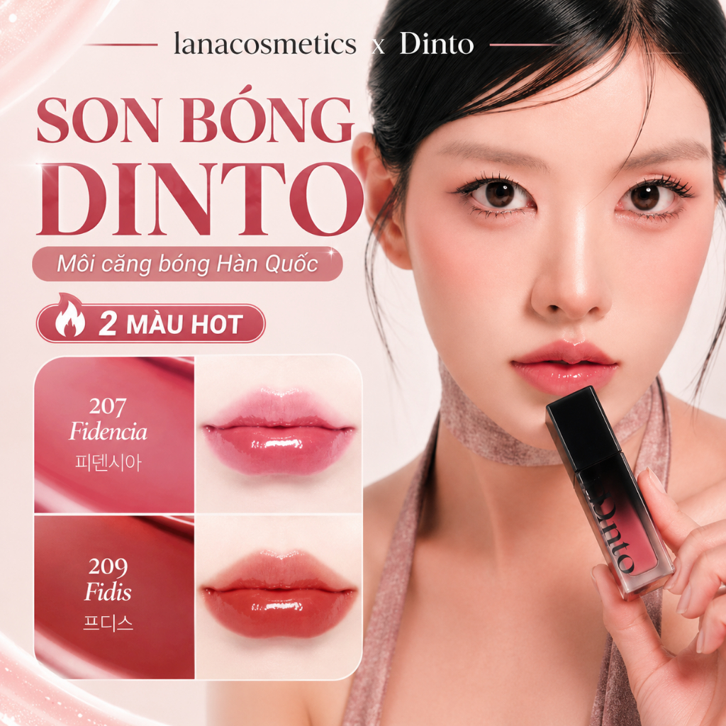 Son Tint Bóng Lì Thuần Chay Lâu Trôi DINTO Blur Glowy Lip Tint 25 màu 3.5g