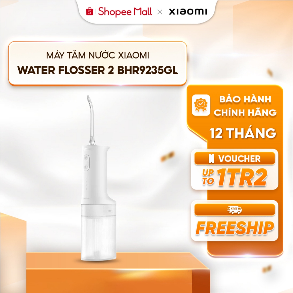 Máy tăm nước Xiaomi Water Flosser 2 BHR9235GL - 3 chế độ tùy chỉnh - Bình chứa nước lớn 200ml - 2 đầu tăm chuyên biệt