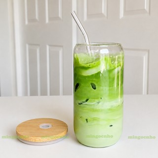 Ly Thuỷ Tinh 500ml Có Nắp Và Ống Hút|Cốc Thuỷ Tinh Trong/Nhám Chịu Nhiệt Decor Cà Phê Chill Quà Tặng