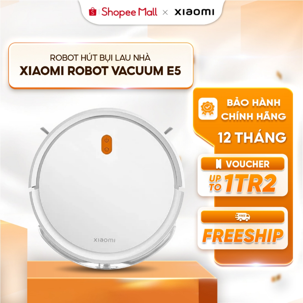 Robot Hút Bụi Lau Nhà Xiaomi Robot Vacuum E5 - Lực hút 2000Pa, 150m2 - Ba Cấp Độ Hút