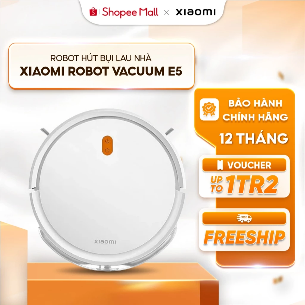 Xiaomi Vacuum E5 Robot Hút Bụi Thông Minh - Lực hút 2000Pa, 150m2 - Ba Cấp Độ Hút