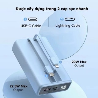 ROMOSS PAC20 PRO 30W – Pin Sạc Dự Phòng 20.000mAh Cáp C + L Gắn Liền !