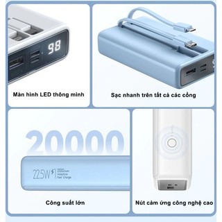ROMOSS PAC20 PRO 30W – Pin Sạc Dự Phòng 20.000mAh Cáp C + L Gắn Liền !