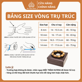 Vòng Tay Trầm Hương Trụ Trúc Trầm Tốc Việt Bọc Vàng Khắc Phúc Lộc Thọ - Mộc Trầm Hương MTH