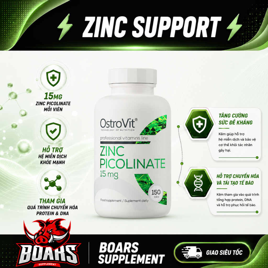 OSTROVIT ZINC PICOLINATE - VIÊN KẼM TĂNG ĐỀ KHÁNG, ĐIỀU HÒA NỘI TIẾT TỐ