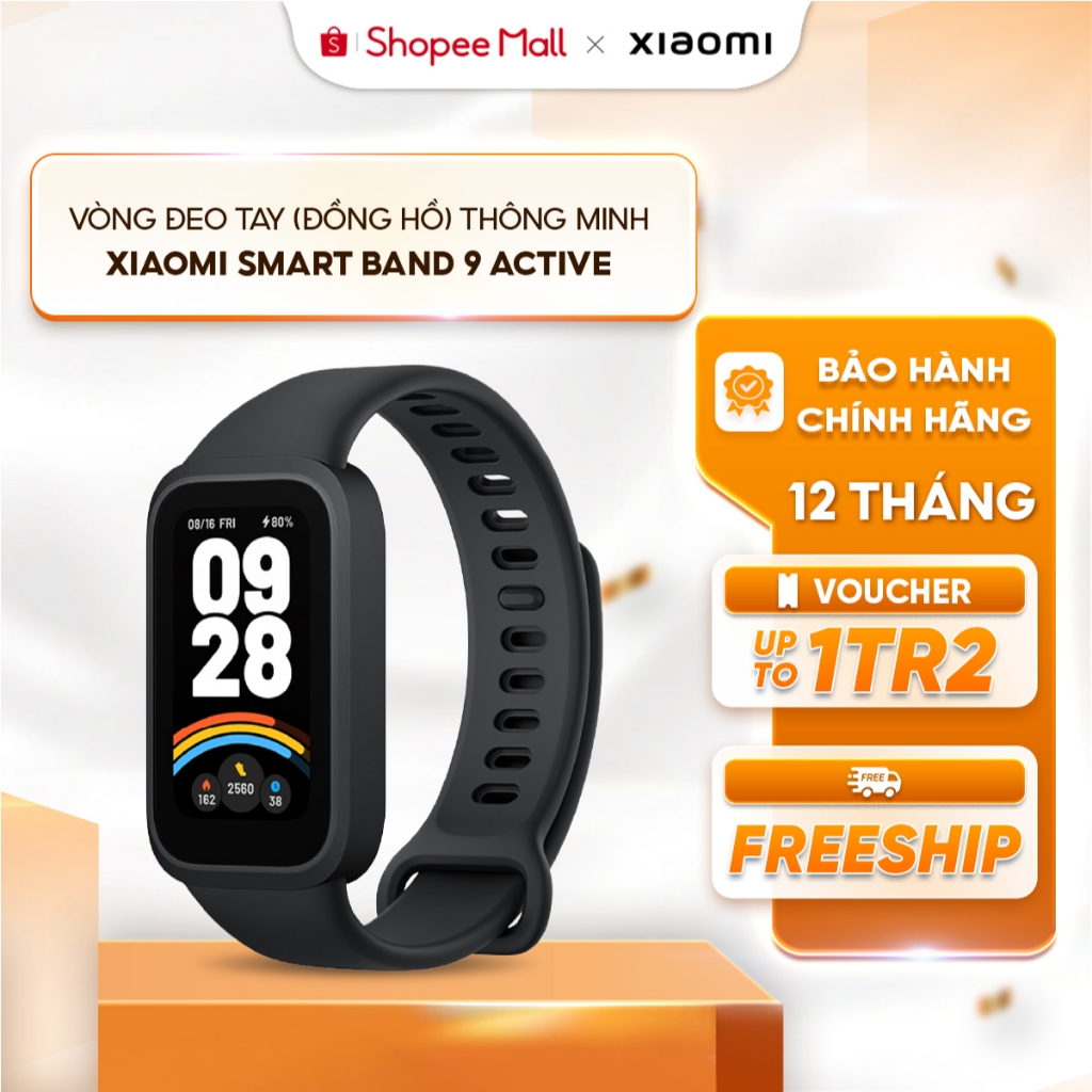 Vòng đeo tay (đồng hồ) thông minh Xiaomi Smart Band 9 Active - Màn hình TFT 1,47 inch - Pin lên đến 18 ngày