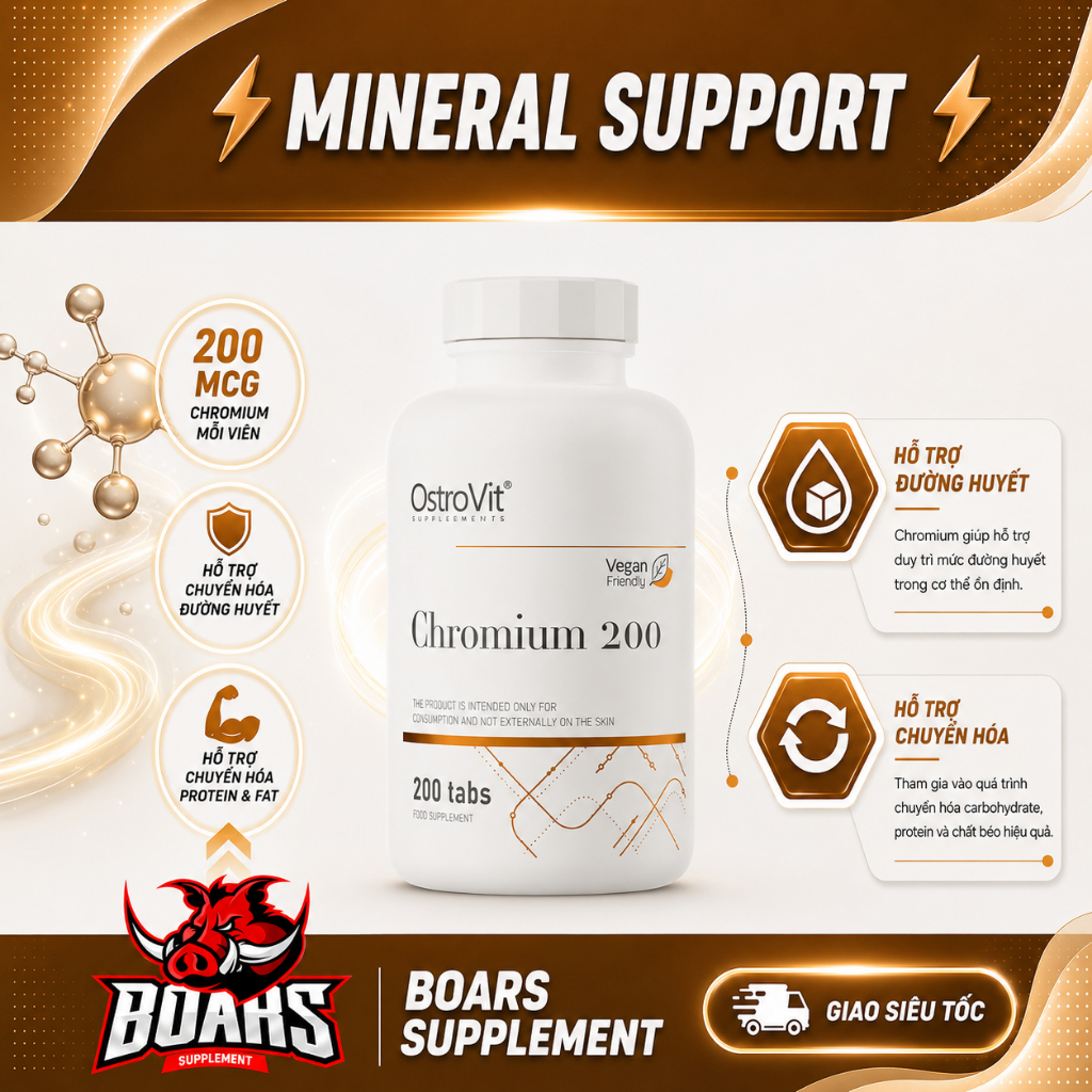 OSTROVIT CHROMIUM 200MG -TĂNG CƯỜNG SỨC KHỎE - 200 VIÊN