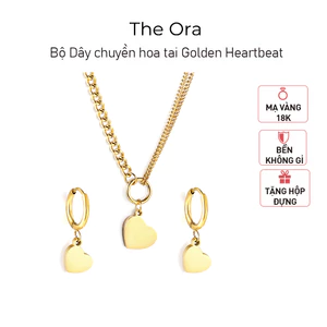 Bộ Dây chuyền hoa tai Golden Heartbeat mạ vàng 18K - ORA AS022