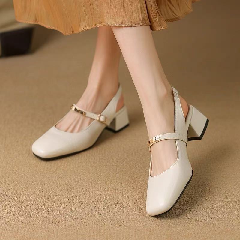 [PY] Sandal Mary Jane đế vuông cao gót 5cm nữ Giày nữ thời trang Phối đồ thanh lịch