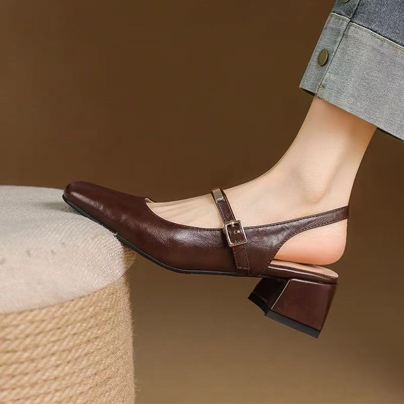 [PY] Sandal Mary Jane đế vuông cao gót 5cm nữ Giày nữ thời trang Phối đồ thanh lịch