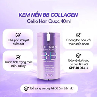 Kem nền BB Cellio Collagen Blemish Balm SPF40 PA++ 40ml che phủ đều màu da dưỡng ẩm tự nhiên