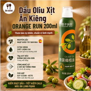 Dầu Oliu Xịt Ăn Kiêng Orange Run 200ml - "Trợ thủ" Kiểm Soát Calo Cho Thực Đơn Eat Clean, Ăn Ngon Mà 0 Béo