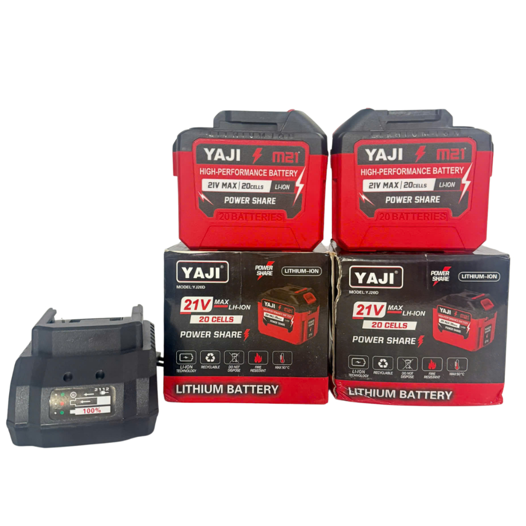 (Combo 2 Pin 20 Cell Tặng 1 Sạc) - Pin 20Cell YAJI 3mosfet Có Đèn Báo Dung Lượng Pin Chân Pin Phổ Thông