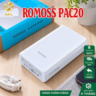 ROMOSS PAC20 PRO 30W – Pin Sạc Dự Phòng 20.000mAh Cáp C + L Gắn Liền !