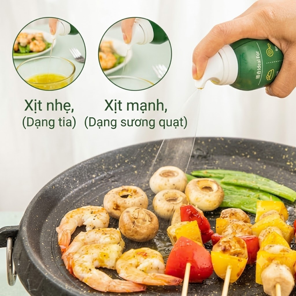 Dầu Oliu Xịt Ăn Kiêng Orange Run 200ml - "Trợ thủ" Kiểm Soát Calo Cho Thực Đơn Eat Clean, Ăn Ngon Mà 0 Béo