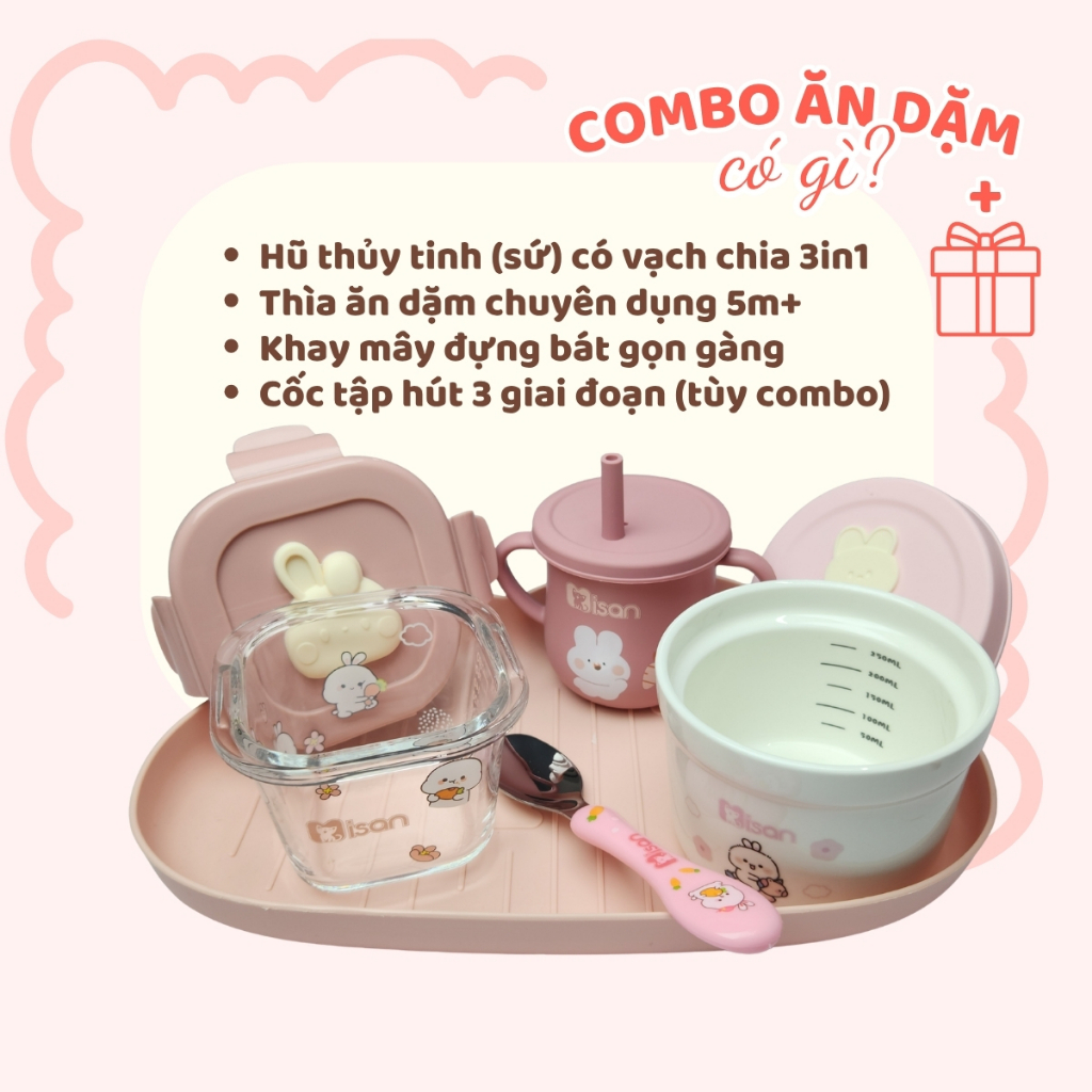 Combo Chén Sứ Ăn Dặm Kiểu Nhật Set Ăn Dặm Hứng Khởi Cho Bé  Hũ Thủy Tinh Cốc Tập Hút Shop Mẹ Bí Đỏ