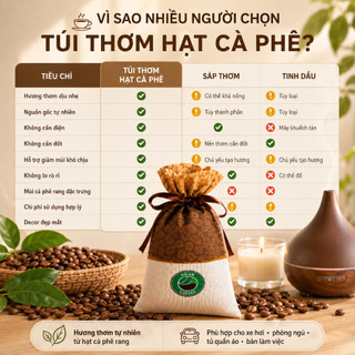 Túi Thơm Cafe Khử Mùi Túi Thơm Cà Phê Thiên Nhiên Treo Xe Tủ Quần Áo Phòng Ngủ Khử Mùi Hiệu Quả