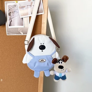 Túi Đeo Chéo Canvas Họa Tiết Cún Con Mặc Yếm Dễ Thương, Túi Nữ Phong Cách Hàn Quốc MUN STORE TVDOG99