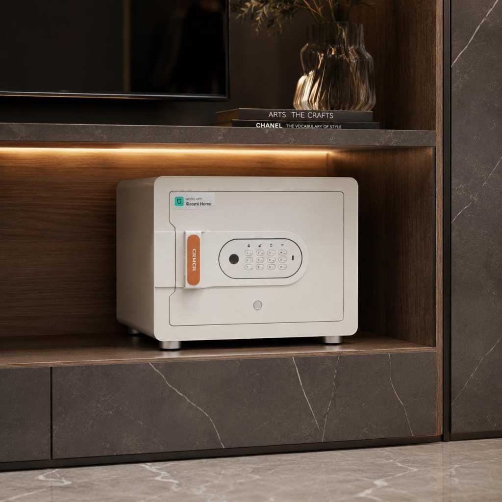 Két sắt mini thông minh Xiaomi CRMCR 30MS Vân Tay Điện Tử, Cảnh Báo Trộm Điện Thoại 2 màu xám, trắng miễn phí vận chuyển