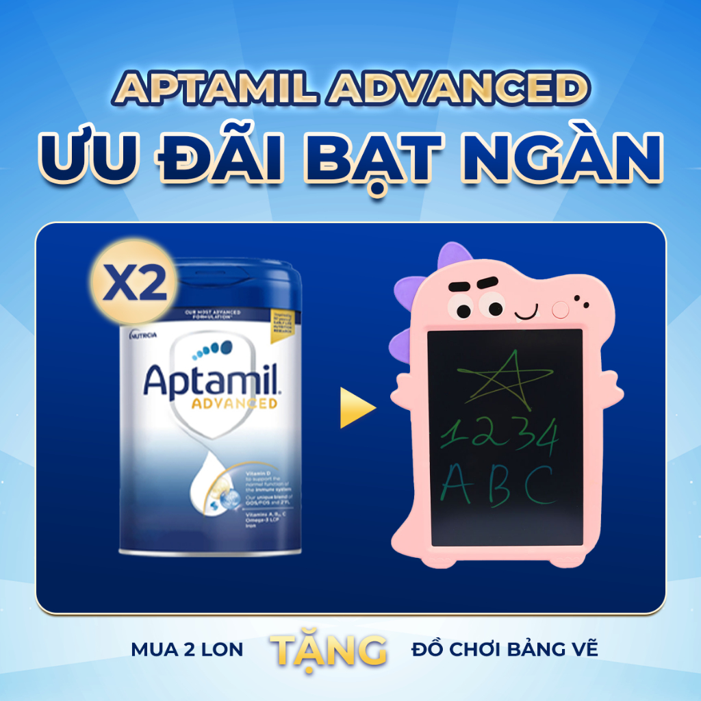 Tem Hoàng Lê | 2 Lon Aptamil Advanced + Đồ chơi vẽ bảng