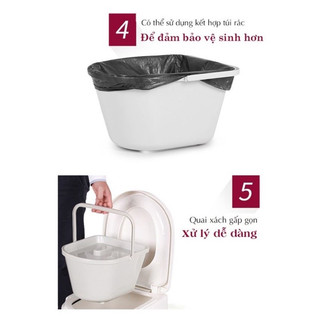 Bô vệ sinh, bô di động cho người già, người bệnh, bà bầu cao cấp nhựa Việt Nhật 5459