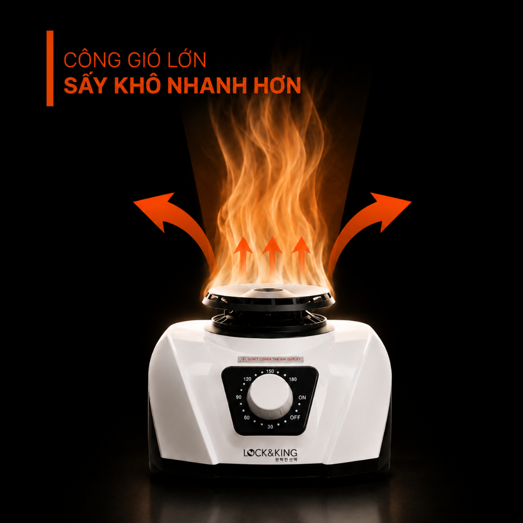 Tủ Sấy Quần Áo Lock&King LK-668 1500W Sấy 20KG Công Nghệ PTC Khô Nhanh Mùa Mưa